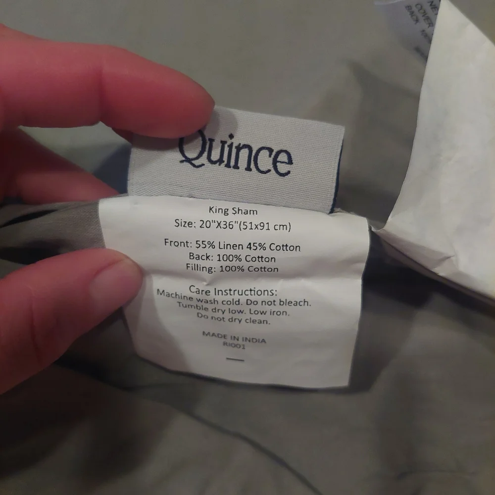 Quince Linen/ Cotton Stitch Willowleaf Sham Set! Sz. King! (S54) - Picture 8 of 10